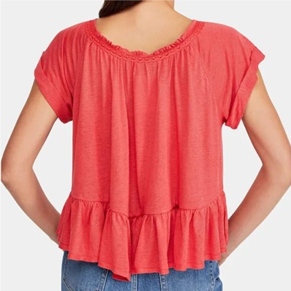 Free People Charlie Ruffle Button Top - Picture 5 of 8